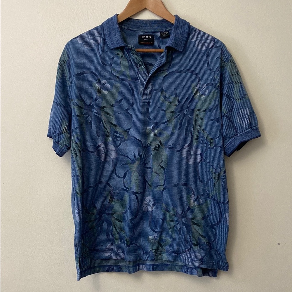 Izod ⛳️ Vintage Blue and Green Polo Shirt -Golf vintage